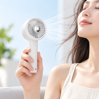 Trendy handheld mini fan with three speed settings