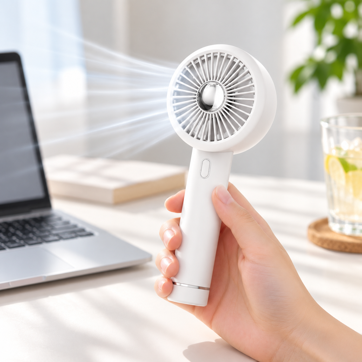 Trendy handheld mini fan with three speed settings