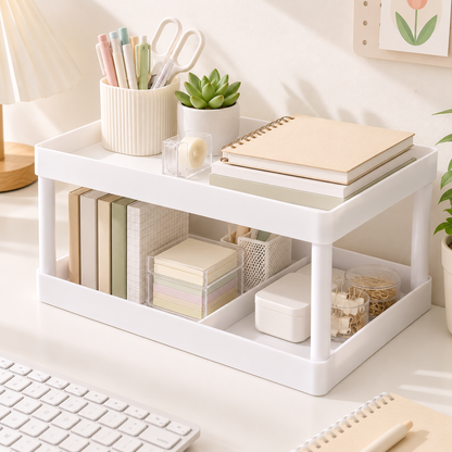 Desktop double-layer storage rack
