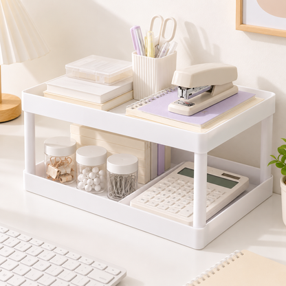 Desktop double-layer storage rack