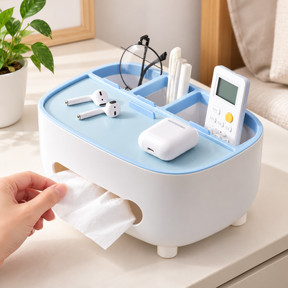Declutter Your Space with This Stylish 2-in-1 Tissue Box Organizer!