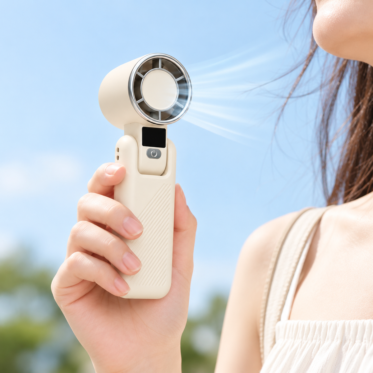 Portable folding handheld mini fan